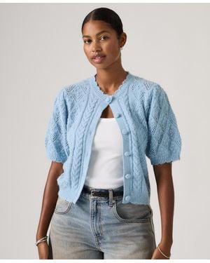 Levi's Pauline Pointelle Short-sleeve Cardigan - Blue