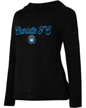 Concepts Sport Charlotte Fc Linger Long Sleeve Hooded Top - Black