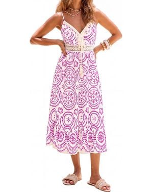 CUPSHE In Mykonos Ornate Midi Beach Dress - Pink