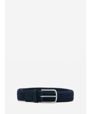 Mango Braided Elastic Belt - Blue
