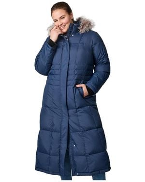 Free Country Plus Size Full Length Splendor Down Jacket - Blue
