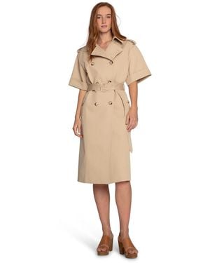 Belle & Bloom Dust & Daring Short Sleeve Trench Style Dress - Natural