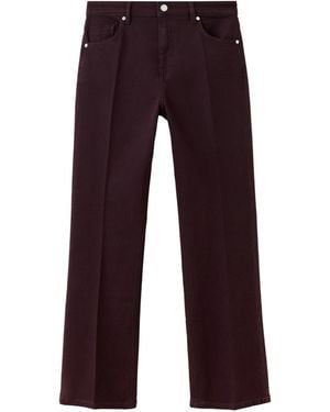 Mango Sienna Mid-rise Flare Cropped Jeans - Red
