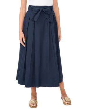 1.STATE Box Pleated With Waist Tie Skirt - Blue