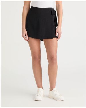 Ellen Tracy Wrap Tie Skirt - Black