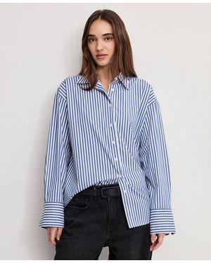 GOOD AMERICAN Poplin Oversized Shirt - Blue