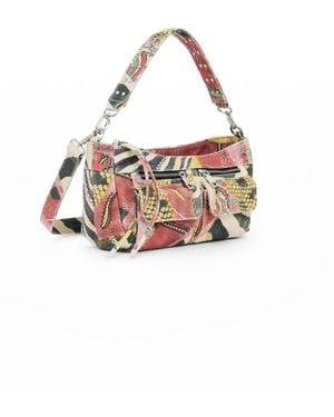 Desigual Small Animal-print Adjustable Crossbody Bag - White