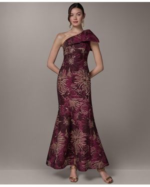 Donna Karan Petite Metallic One-shoulder Gown - Purple