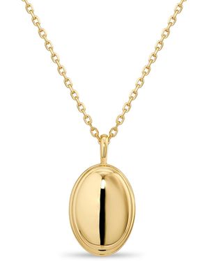 DEVATA Contour-lined Dome Pendant Necklace - Metallic