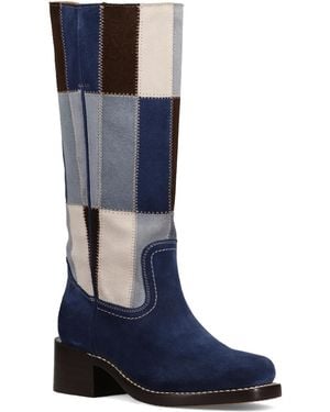 Frye Campus Patchwork Pull-on Boots - Blue