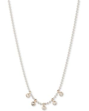 Ralph Lauren Two-tone Cubic Zirconia Frontal Necklace - White