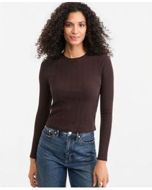On 34th Long Sleeve Pointelle Cropped Meet Greet T Shirt Macys Exclusive - Blue
