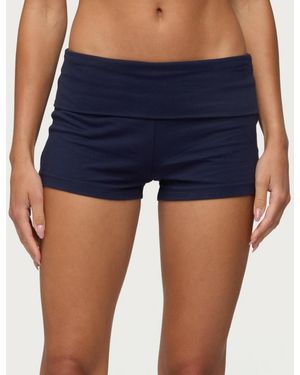 Edikted Marleaux Foldover Shorts - Blue