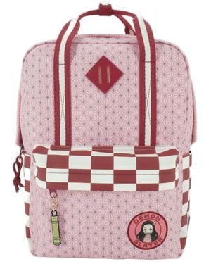 Demon Slayer Logo Cotton Canvas Mini Backpack - Pink