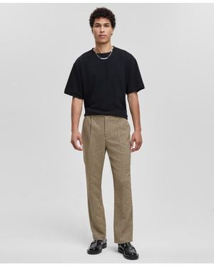 Mode Of One Relaxed-fit Houndstooth Pants - Blue