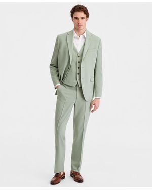 Kenneth Cole Slim-fit Spring 3-piece Suit - Green