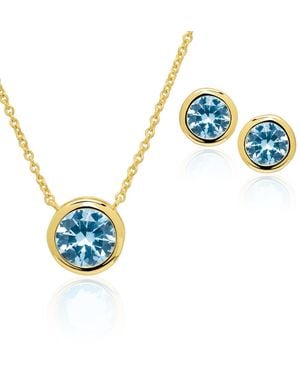Macy's Simulated Round Bezel Pendant Necklace - Blue