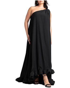 Eloquii Plus Size Dramatic Ruffle Gown - Black