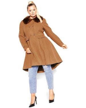 City Chic Plus Size Grandiose Coat - White