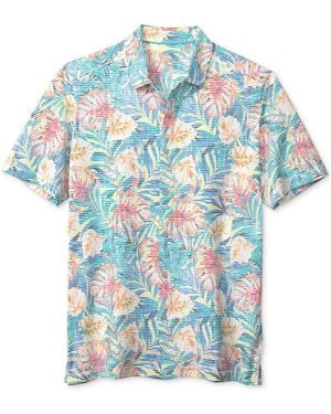 Tommy Bahama Costa Wave Positano Palms Short Sleeve Shirt - Blue