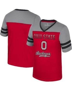 Colosseum Athletics Big Girls Ohio State Buckeyes Princess Bubblegum Bling T-shirt - Red