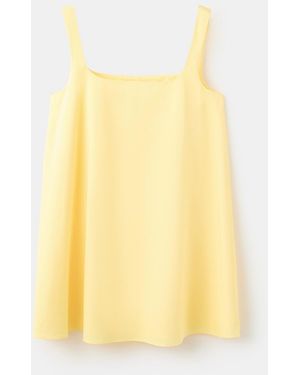 Mango Flared Cotton Dress - Yellow