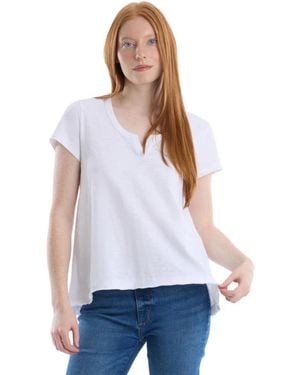 Wilt 's Short Sleeve Placket Hi-lo Tee - White