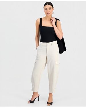 INC International Concepts Petite High-rise Cargo Pants - Natural