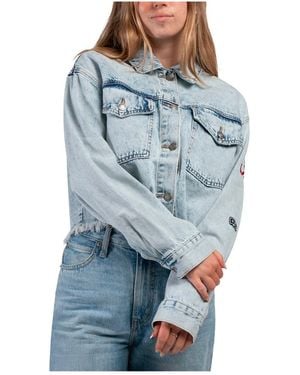 Hype and Vice Alabama Crimson Tide Lightwash Full-button Jean Jacket - Blue