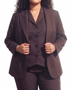 UNIVERSAL STANDARD Plus Size Denim Look Blazer - Purple