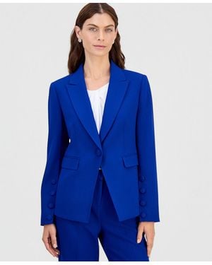 Tahari Single-button Peak-lapel Blazer - Blue