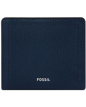 Fossil Logan Leather Small Bifold Wallet - Blue