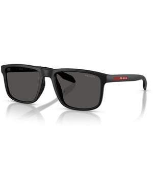 Prada Linea Rossa Rectangle Sunglasses Ps C01s - Black
