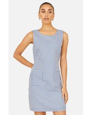 Yumi' Stripe Cotton Shift Dress - Blue