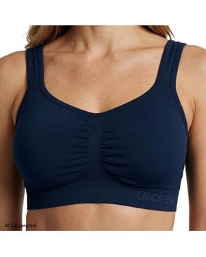 Lands' End Bralette Soft Fit Seamless - Blue