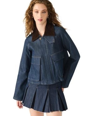 Steve Madden Justina Collared Jacket - Blue