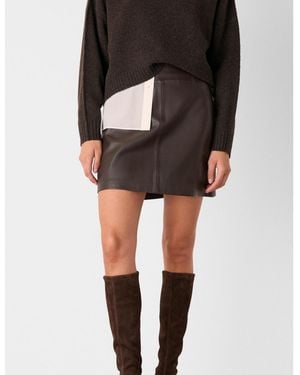 Whistles Leather A Line Skirt - Black