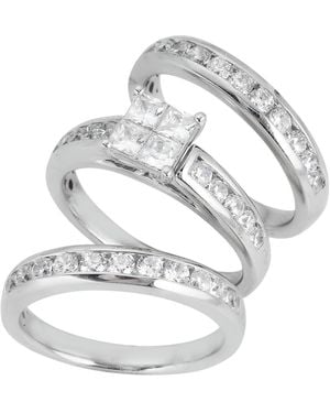 Macy's Diamond Princess Cut 3-pc. Bridal Set (2 Ct. T.w. - White
