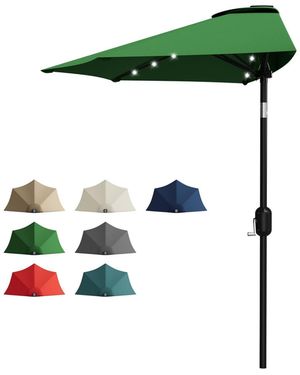 Homfan 9ft Half Patio Umbrella - Green