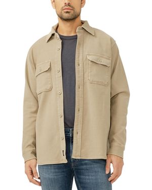 Silver Jeans Co. Button Up Knit Flex Shirt Jacket - Natural