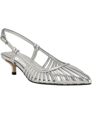 Calvin Klein Movella Kitten Heel Slingback Pumps - White