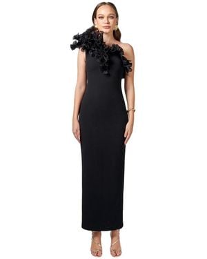 Bariano Elena One Shoulder Ruffle Midaxi Dress - Black