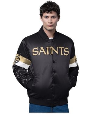 Starter New Orleans Saints Triple Option Satin Varsity Full-snap Jacket - Blue