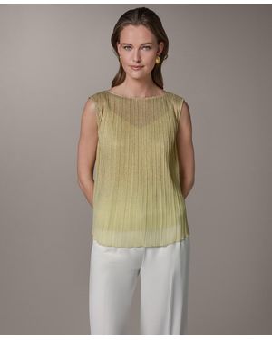 Donna Karan Petite Boat Neck Sleeveless Blouse - Green