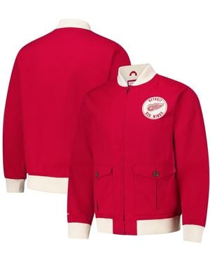 Mitchell & Ness Detroit Wings Vintage Coaches Cotton Twill Full-zip Jacket - Red