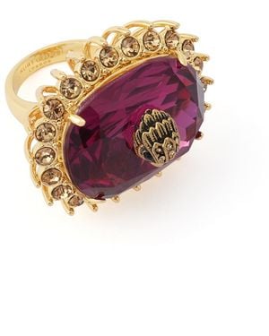Kurt Geiger Glass Crystal Pave Spike Ring - Pink