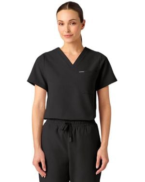 Jaanuu Rhena 1-pocket Slim V-neck Scrub Top - Black