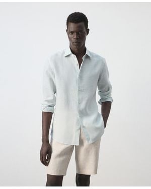Mango Linen Slim-fit Shirt - White