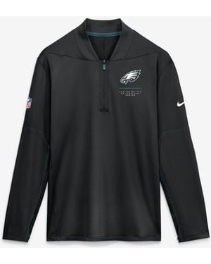 Nike Black Philadelphia Eagles Sideline Logo Glory Midweight Dri-fit Half-zip Pullover