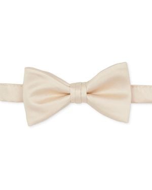 Con.struct Satin Pre-tied Bow Tie - Natural